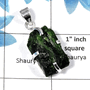 Chrome Diopside SALE767 - Solid 925 Sterling Silver Natural Chrome Diopside Gemstone Christmas Sale Prong Pendant