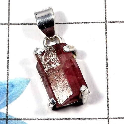Tourmaline SALE791 - Natural Pink Tourmaline Rough Gemstone Solid 925 Sterling Silver Prong Setting Pendant Tourmaline SALE791 - Natural Pink Tourmaline Rough Gemstone Solid 925 Sterling Silver Prong Setting Pendant
