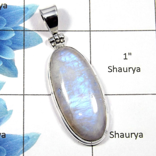 Rainbow Moonstone SALE792 - Exclusive Solid 925 Sterling Silver Natural Rainbow Moonstone Plain Setting Pendant Rainbow Moonstone SALE792 - Exclusive Solid 925 Sterling Silver Natural Rainbow Moonstone Plain Setting Pendant