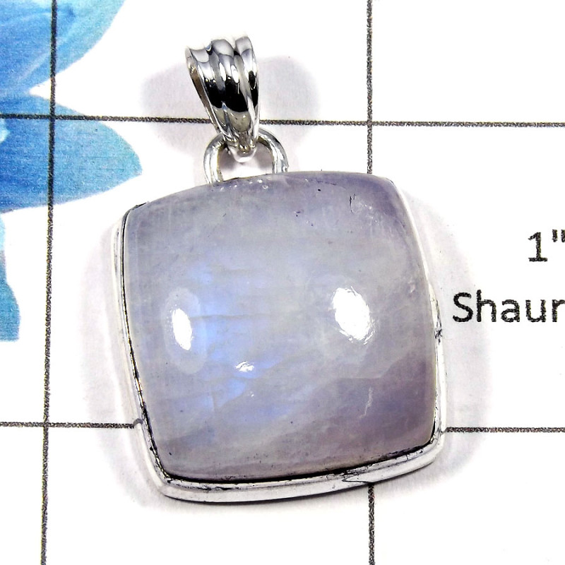 Rainbow Moonstone SALE794 - Party Look Natural Rainbow Moonstone Gemstone 925 Sterling Silver Plain Setting Pendant Rainbow Moonstone SALE794 - Party Look Natural Rainbow Moonstone Gemstone 925 Sterling Silver Plain Setting Pendant