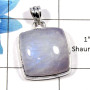 Rainbow Moonstone SALE794 - Party Look Natural Rainbow Moonstone Gemstone 925 Sterling Silver Plain Setting Pendant