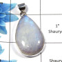 Rainbow Moonstone SALE795 - 925 Sterling Silver Natural Blue Fire Rainbow Moonstone Gemstone Plain Setting Pendant