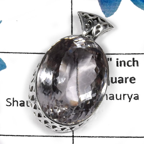 Crystal Quartz SALE813 -  Beautiful Cab Wholesale Handmade Chunky Pendants 925 Sterling Silver