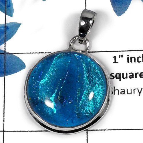 Dichroic Glass SALE814 - Glorious Cab New Designer Sale Pendant 925 Sterling Silver