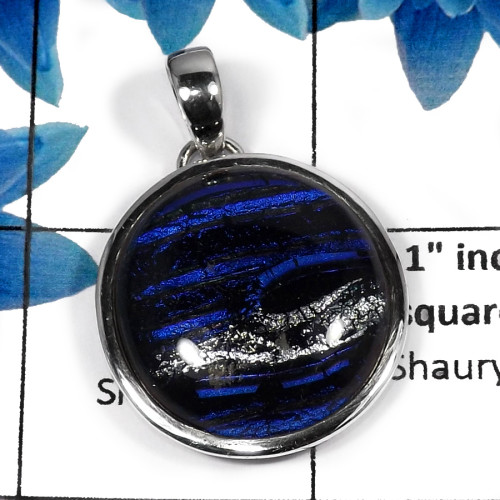 Dichroic Glass SALE819 - Eye Catching New Design Cab Women's Pendants 925 Sterling Silver Dichroic Glass SALE819 - Eye Catching New Design Cab Women's Pendants 925 Sterling Silver