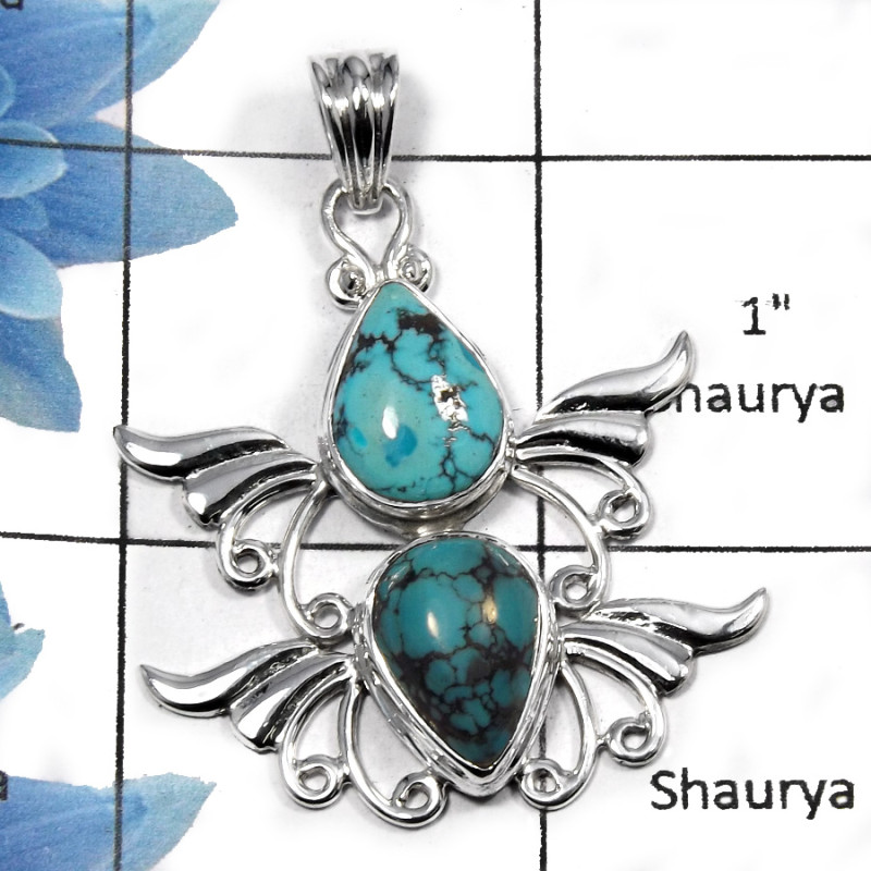 Tibet Turquoise SALE836 - Latest Collection Tibet Turquoise Gemstone 925 Sterling Silver Designer Pendant Tibet Turquoise SALE836 - Latest Collection Tibet Turquoise Gemstone 925 Sterling Silver Designer Pendant