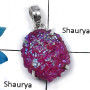 Sunshine Druzy SALE862 - Stunning Natural Sunshine Druzy Gemstone 925 Sterling Silver Prong Setting Pendant