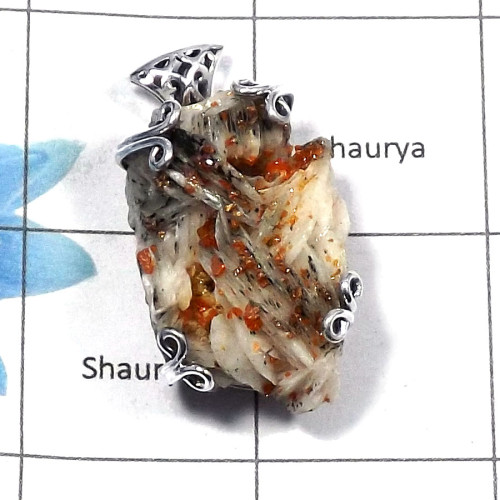 Vanadinite SALE877 - Latest Collection Natural Vanadinite Gemstone 925 Sterling Silver Prong Setting Pendant