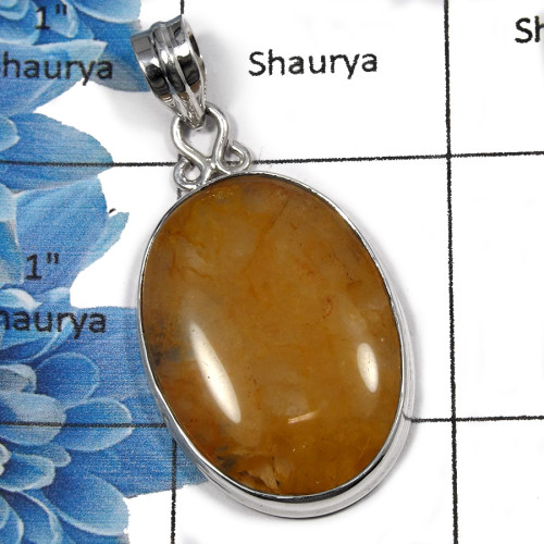 Bio Rutile SALE893 - Classic Cab single Stone Bio Rutile Beautiful Gemstone Designer Pendants 925 Sterling Silver Bio Rutile SALE893 - Classic Cab single Stone Bio Rutile Beautiful Gemstone Designer Pendants 925 Sterling Silver