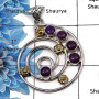 Purple Turquoise SALE894 - Beautiful Handmade Design Cab Gemstone Pendant 925 Sterling Silver with Brass 2 tone  Jewelry