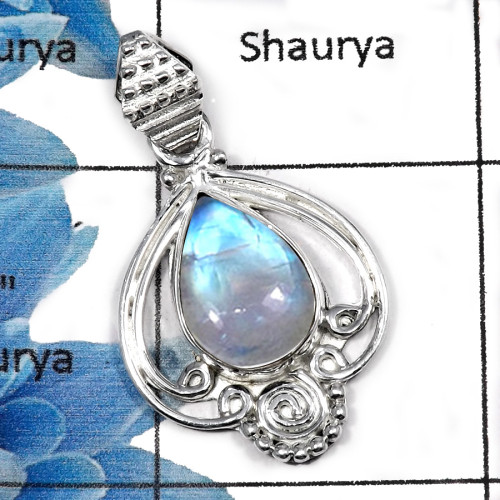 Rainbow Moonstone SALE895 - Beautiful Look Fire Moonstone Gemstone Designer 925 Sterling Silver Pendant for Girls Rainbow Moonstone SALE895 - Beautiful Look Fire Moonstone Gemstone Designer 925 Sterling Silver Pendant for Girls