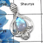 Rainbow Moonstone SALE895 - Beautiful Look Fire Moonstone Gemstone Designer 925 Sterling Silver Pendant for Girls