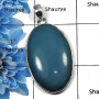 Blue Chalcedony SALE898 - Natural Look Blue Colour Chalcedony Gemstone 925 Sterling Silver Pendant