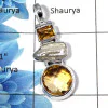 Citrine & Pearl - SALE917 - Awesome Natural Citrine & Pearl Gemstone 925 Sterling Silver Plain Setting Pendant