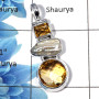 Citrine & Pearl - SALE917 - Awesome Natural Citrine & Pearl Gemstone 925 Sterling Silver Plain Setting Pendant
