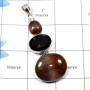Bio Rutile & Smokey - SALE925 - Christmas Sale Indian Company Made Solid 925 Sterling Silver Plain Setting Pendant
