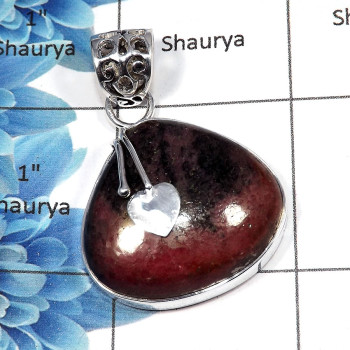 Ruby Zoisite - SALE927 - 925 Sterling Silver New Year Sale Natural Ruby Zoisite Gemstone Plain Setting Pendant Ruby Zoisite - SALE927 - 925 Sterling Silver New Year Sale Natural Ruby Zoisite Gemstone Plain Setting Pendant