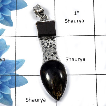 Black Tourmaline ,Black Salfanite SALE931 - Amazing Latest Design Handmade Girl's Pendants 925 Sterling Silver Black Tourmaline ,Black Salfanite SALE931 - Amazing Latest Design Handmade Girl's Pendants 925 Sterling Silver