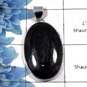 Psilomelane SALE958 - Indian Company Made Solid 92.5% Sterling Silver Sale Pendants