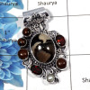 Peanut Wood Jasper, Garnet & Pearl SALE973 - Latest Collection Natural Gemstone 925 Sterling Silver Designer Pendant