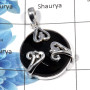 Black Onyx - SALE978 - New Year Sale Gorgeous Natural Black Onyx Cut Gemstone 925 Sterling Silver Designer Pendant