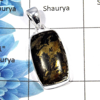 Apache Gold - SALE984 - 925 Sterling Silver Natural Apache Gold Gemstone New Year Sale Plain Setting Pendant Apache Gold - SALE984 - 925 Sterling Silver Natural Apache Gold Gemstone New Year Sale Plain Setting Pendant