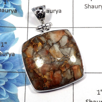 Mohave Calsite - SALE987 - Indian Company Made Solid 925 Sterling Silver Plain Setting Big Sale Pendant Mohave Calsite - SALE987 - Indian Company Made Solid 925 Sterling Silver Plain Setting Big Sale Pendant