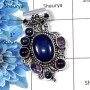 Lapis & Amethyst - SALE999 - Christmas Sale Natural Lapis & AMethyst Gemstone 925 Sterling Silver Designer Pendant