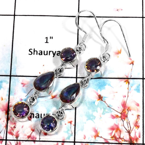 Mystic Quartz E-SBP554-Amazing Cut Gemstone Designer Women's Pendant 925 Sterling Silver