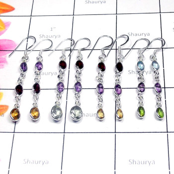 4 Pcs. Multi Cut Gmestone O - SBP991-Elegant Bejal Earring with Semiprecious Gemstone 4 Pcs. Multi Cut Gmestone O - SBP991-Elegant Bejal Earring with Semiprecious Gemstone