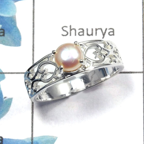 Pearl Cab D - SCR757 - Natural Freshwater Pearl Gemstone Casting Ring Solid 925 Sterling Silver Pearl Cab D - SCR757 - Natural Freshwater Pearl Gemstone Casting Ring Solid 925 Sterling Silver