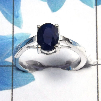 Sapphire Cut O - SCR758 - Gorgeous Natural Blue Sapphire Cut Gemstone Casting Ring 925 Sterling Silver Sapphire Cut O - SCR758 - Gorgeous Natural Blue Sapphire Cut Gemstone Casting Ring 925 Sterling Silver
