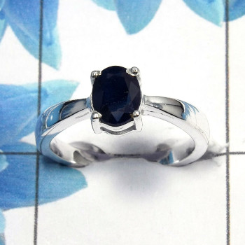 Sapphire Cut B - SCR759 - Natural Blue Sapphire Cut Gemstone Casting Ring 925 Sterling Silver Sapphire Cut B - SCR759 - Natural Blue Sapphire Cut Gemstone Casting Ring 925 Sterling Silver