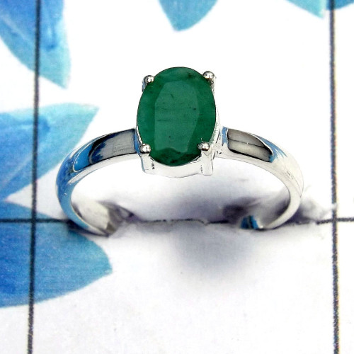Emerald Cut B - SCR760 - Solid 925 Sterling Silver Natural Green Emerald Cut Gemstone Casting Ring Emerald Cut B - SCR760 - Solid 925 Sterling Silver Natural Green Emerald Cut Gemstone Casting Ring