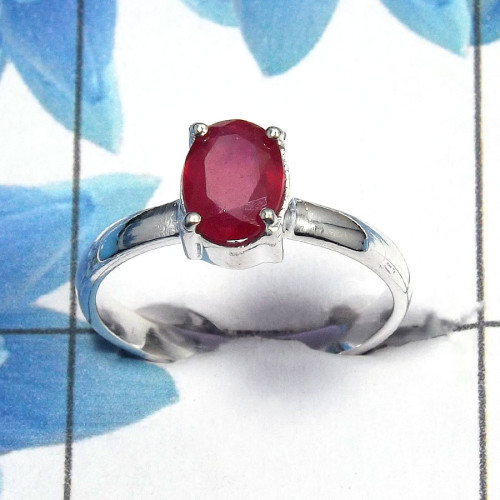 Ruby Cut O - SCR760 - Natural Ruby 6x8mm Oval Cut Gemstone Casting Ring 925 Sterling Silver Ruby Cut O - SCR760 - Natural Ruby 6x8mm Oval Cut Gemstone Casting Ring 925 Sterling Silver