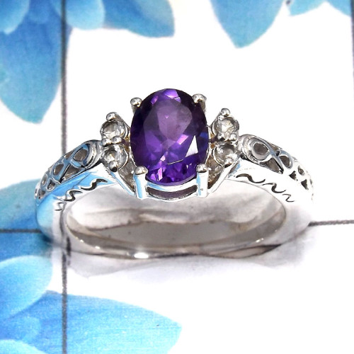Amethyst Cut F - SCR762 - Latest Collection Natural Purple Amethyst Cut Gemstone 925 Sterling Silver Casting Ring Amethyst Cut F - SCR762 - Latest Collection Natural Purple Amethyst Cut Gemstone 925 Sterling Silver Casting Ring