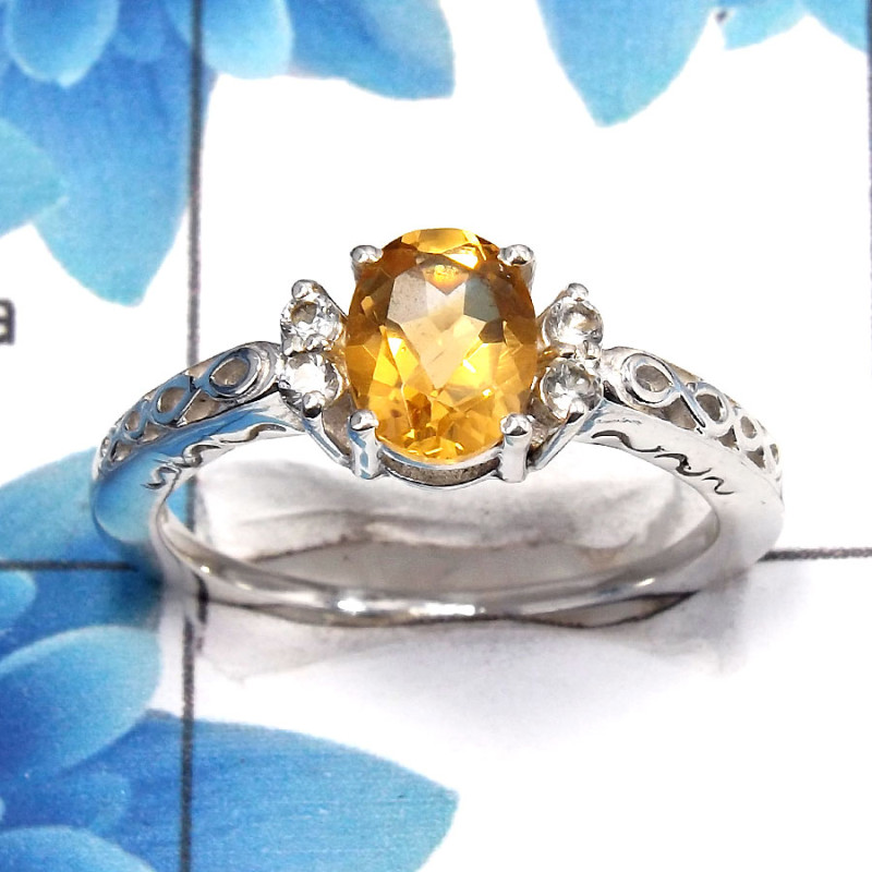 Citrine Cut J - SCR762 - Solid 925 Sterling Silver Natural Citirne 6x8mm Oval Cut Gemstone Casting Ring Citrine Cut J - SCR762 - Solid 925 Sterling Silver Natural Citirne 6x8mm Oval Cut Gemstone Casting Ring