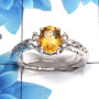 Citrine Cut J - SCR762 - Solid 925 Sterling Silver Natural Citirne 6x8mm Oval Cut Gemstone Casting Ring