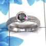 Mystic Cut O - SCR763 - Exclusive Natural Mystic Cut Gemstone Solid 925 Sterling Silver Casting Ring