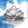 Rainbow Moonstone Cut C - SCR764 - Natural Blue Fire Rainbow Moonstone Cut Gemstone 925 Silver Flower Design Casting Ring