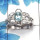 Blue Topaz Cut E - SCR764 - Gorgeous Natural Blue Topaz Cut Gemstone 925 Sterling Silver Flower Design Casting Ring