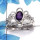 Amethyst Cut F - SCR764 - Indian Company Made Solid 925 Sterling Silver Flower Design Casting Ring