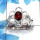 Garnet Cut H - SCR764 - 925 Sterling Silver Natural Red Garnet 5x7mm Oval Cut Gemstone Flower Design Casting Ring