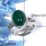 Green Onyx Cab C - SCR769 - Awesome Natural Green Onyx Oval Shape Gemstone 925 Sterling Silver Casting Ring