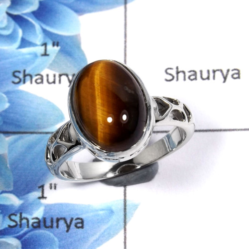 Tiger Eye Cab D - SCR769 - Newly Arrival Natural Brown Tiger Eye Gemstone 925 Sterling Silver Casting Ring Tiger Eye Cab D - SCR769 - Newly Arrival Natural Brown Tiger Eye Gemstone 925 Sterling Silver Casting Ring