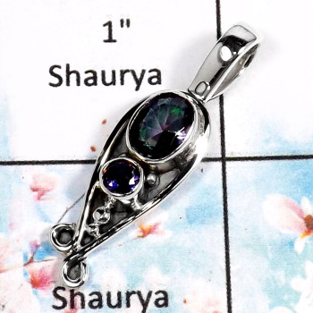 Mystic Quartz-D SD413-Party Wear Cut Gemstone Handmade Wholesale Pendant 925 Sterling Silver Mystic Quartz-D SD413-Party Wear Cut Gemstone Handmade Wholesale Pendant 925 Sterling Silver