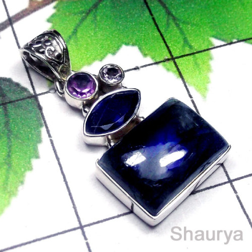 Labradorite A - SD932-Sterling Silver Lovely Gemstone Designer Pendant