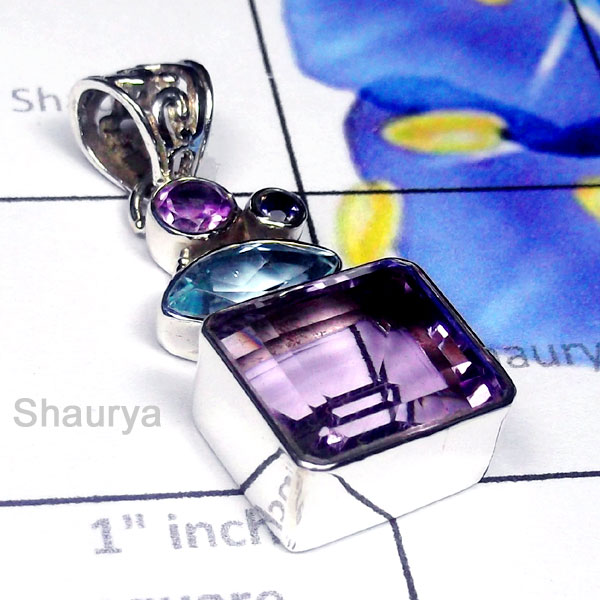 Amethyst E - SD940-Exclusive Silver Fancy Design Pendant Amethyst E - SD940-Exclusive Silver Fancy Design Pendant