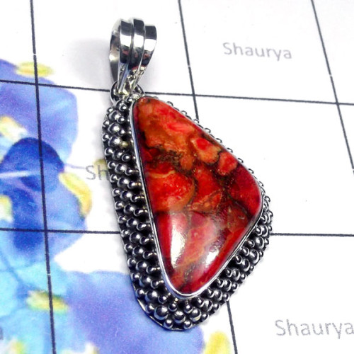 Red Copper Turquoise A - SD943-Red Copper Turquoise Gemstone Designer Pendant