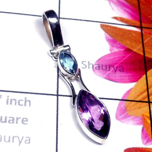 Amethyst cut D - SD948-Cut and Cab Gemstone Sterling Silver Pendant Amethyst cut D - SD948-Cut and Cab Gemstone Sterling Silver Pendant